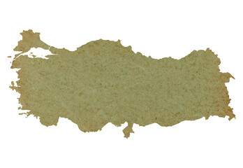 map of Turkey on old green grunge paper