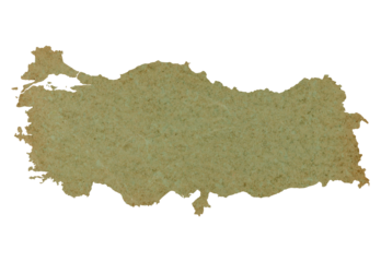 map of Turkey on old green grunge paper