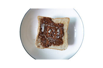 Slice of Toast with Cinnamon and Sugar on White Plate
