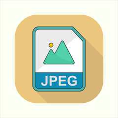 Fototapeta premium Illustration of jpeg icon. icon related to design elements. suitable for web site, app, user interfaces,element, printable etc. flat icon style. simple vector design editable
