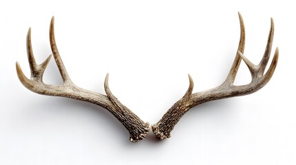 Obraz premium A pair of majestic antlers against an isolated background, a symbol of nature and strength