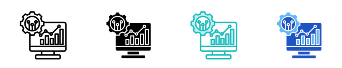 Fototapeta premium Data-Driven Icon Set Multiple Style Collection 