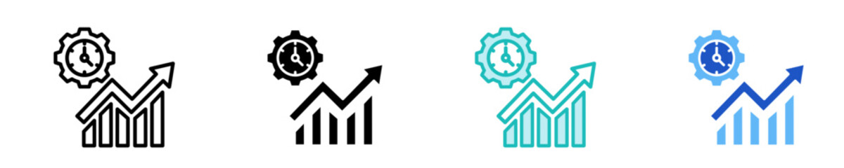 Real-Time Analytics  Icon Set Multiple Style Collection
