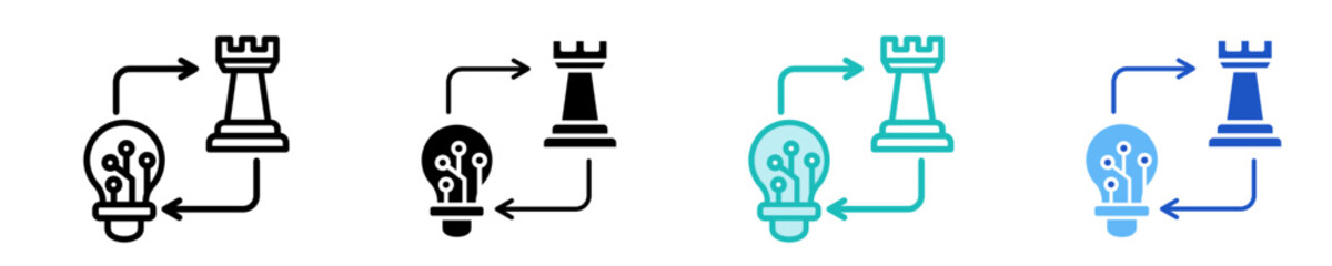 Strategy Implementation  Icon Set Multiple Style Collection
