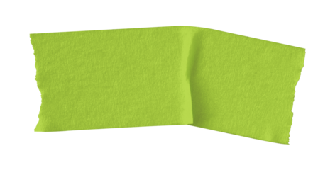 green crumpled torn tape isolated on transparent background