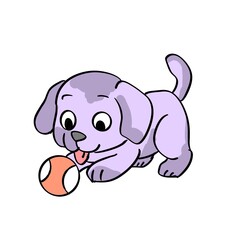 Happy Cartoon Puppy for Coloring Book reference