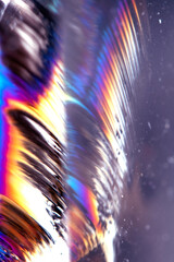 Beautiful close up of quartz crystal rock shard with reflective rainbow Holographic  spiritual light