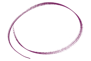 Purple pencil highlight circle mark isolated on transparent background