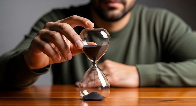 A smiling businessman in a suit raises a glass of wine at his desk, toasting success with colleagues