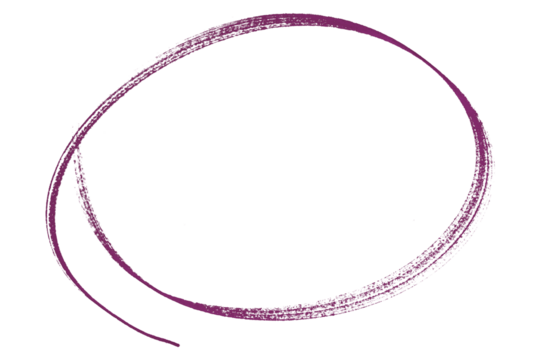 Purple pencil highlight circle mark isolated on transparent background