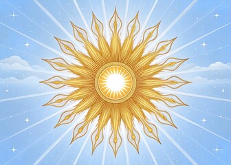 Radiant Golden Sun Art and Design