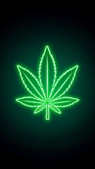 Neon Green Cannabis Leaf