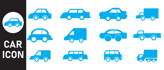car icon set. collection of car icon.