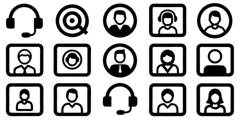Collection of user and communication icons for online services