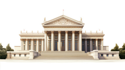 Obraz premium a neoclassical government building on white background