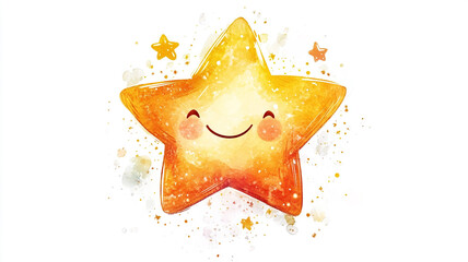 A whimsical detailed illustration sticker of a joy stars
