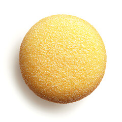 Golden, Crumbly Round Pastry Isolated on White Background