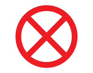 Obraz premium sign red restriction do not prohibition round crossed icon