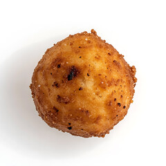Golden Brown Fried Food Item Isolated on White Background