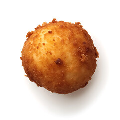 Golden Brown Fried Food Item Isolated on White Background