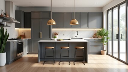 Stylish Kitchen Interior Featuring Modern Kitchen Setup