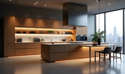 Minimalist Kitchen Interior with Clean Modern Look