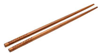 Wooden chopsticks isolated on transparent background, traditional asian eating utensils, perfect for enjoying oriental cuisine and adding cultural flair