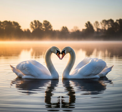 swans on the lake