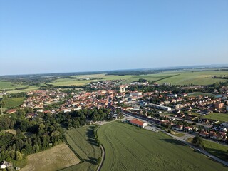 Jaromerice nad Rokytnou historical town with large baroque castle aerial panorama