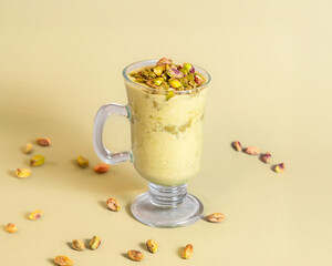 Assortment of Delicious Frappes and Milkshakes on Plain Background