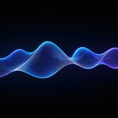 Diseño de fondo para ciencia y tecnología, mostrando una onda cuántica o un campo de energía con partículas luminosas en el espacio.
