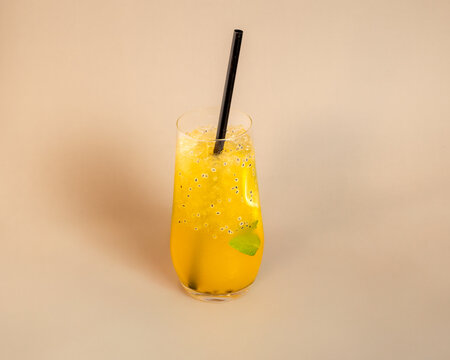 Variety of Refreshing Mojito Drinks on Plain Background