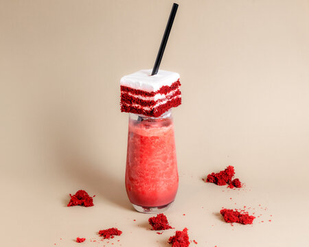 Assortment of Delicious Frappes and Milkshakes on Plain Background