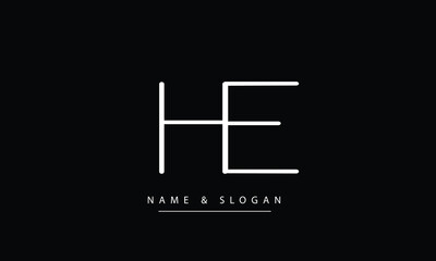 HE, EH, H, E Abstract Letters Logo Monogram