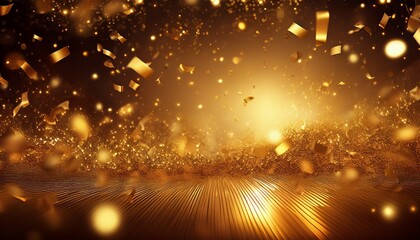 Fototapeta premium golden celebration a symphony of confetti and light