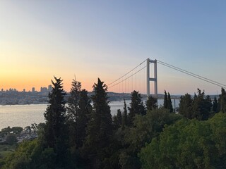 15 July Martyrs Bridge (Formerly Bosphorus Bridge) at Sunset – Istanbul, Turkey