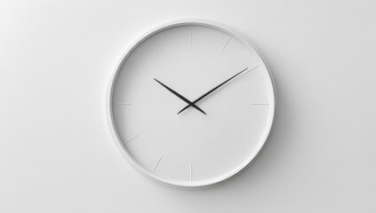 Simple white clock on white wall