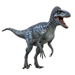 Naklejka premium Grey Velociraptor dinosaur roaring isolated on transparent background illustration element