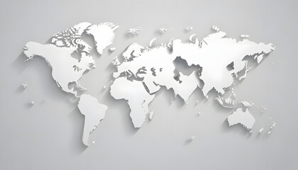 world map on white background