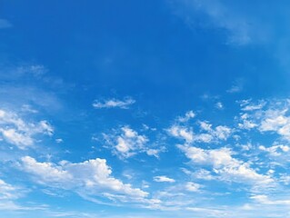 Obraz premium Blue Sky White Clouds Sunny Banner Background with Text Space for Web Advertising, Social Media Header, and Presentation Template.