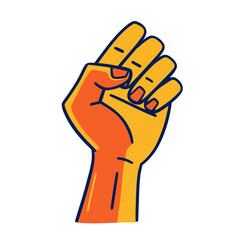 Fototapeta premium Colorful raised fist symbolizing strength and unity 