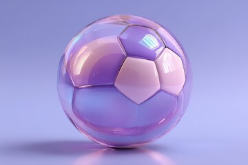 Naklejka premium Colorful soccer ball design on a smooth pastel background showcasing an artistic perspective