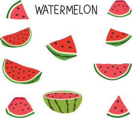 Watermelon Fruit Pattern set