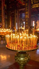 Obraz premium Many lit candles in a temple (1)