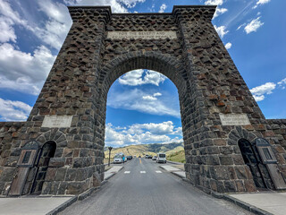 Roosevelt Arch entrance into Yellowstone National Park