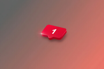 A red notification bubble with the number one, indicating a new message or alert