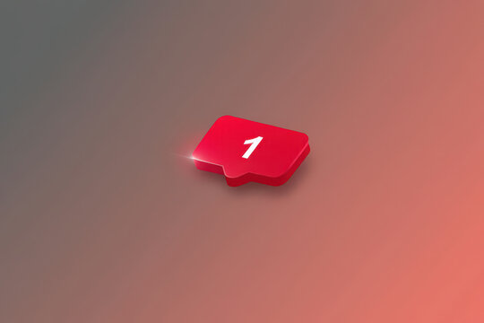 A red notification bubble with the number one, indicating a new message or alert