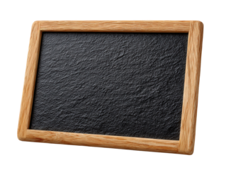 Blank chalkboard with wooden frame for educational purposes and design