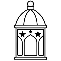 Obraz premium Minimal Islamic Lantern Outline