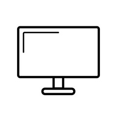 パソコンのアイコン　PC　モノクロ　素材　イラスト